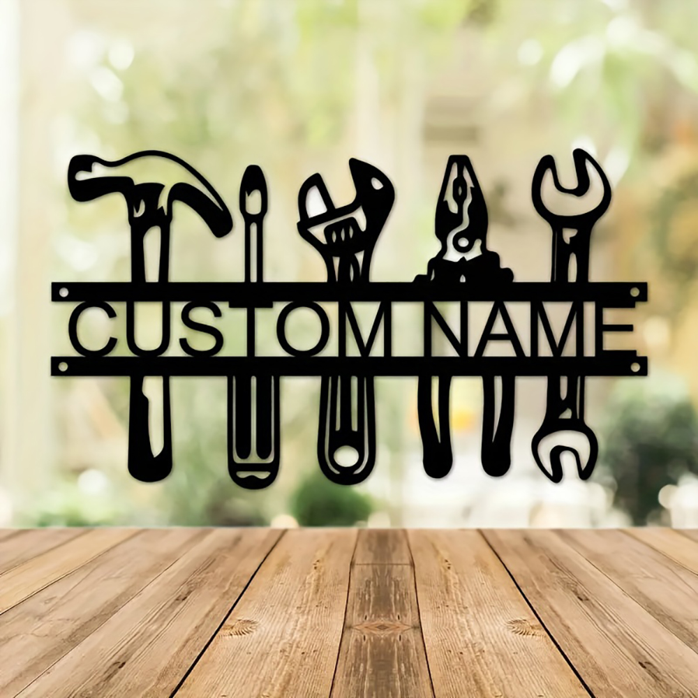 Tools Name In Workshop - Individueller Name im industriellen Stil, Design