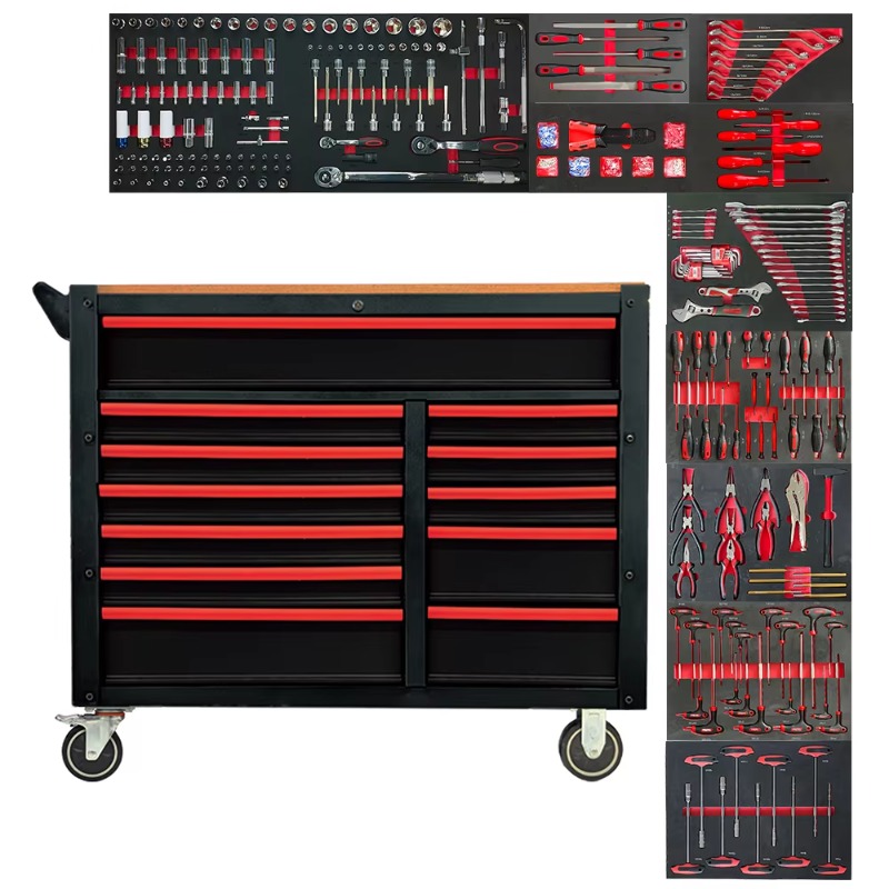 Workshop Tools Trolley - 12-Schubladen-Werkzeugkasten mit 471 Teilen, Rollbarer Industrie-Werkzeugwagen