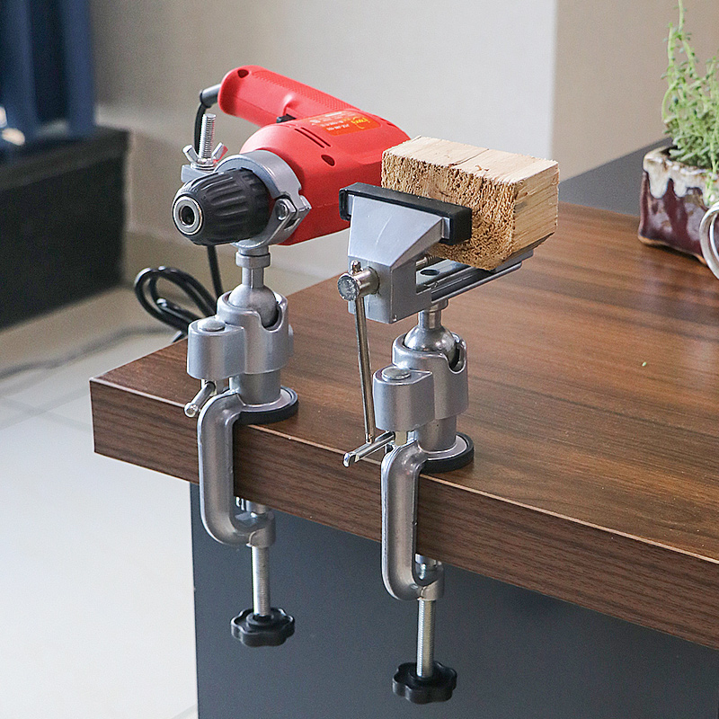 Bench Vise Swivel - 360-Grad-Universal-Aluminium-Tischschraubstock, multifunktionaler drehbarer Werkbank-Schraubstock, Klemme, Bohrmaschinenständer,