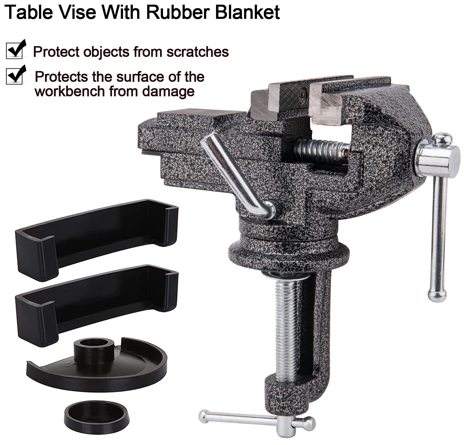 Bench Vise Swivel - Multifunktionale schwere Tischklemme, Mini-Schraubstock aus Aluminium,