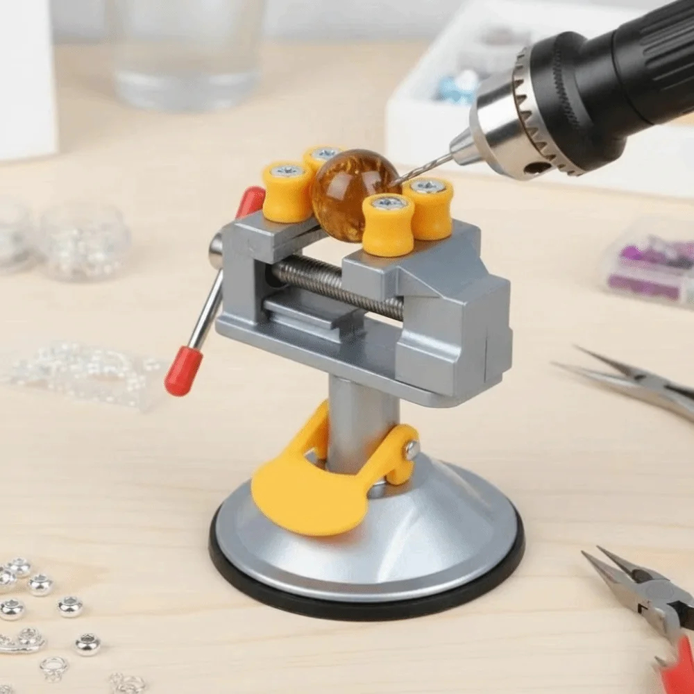 Bench Vise Swivel - Schmuck-Schraubstock, drehbarer Bohrständer, universeller Mini-Tisch-Schraubstock, Gravur-Tischschraubstock,