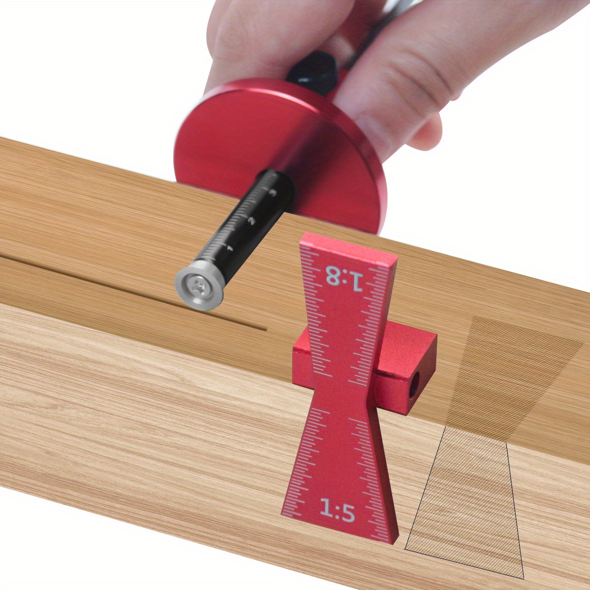 Dovetail Marking Guide - Radmarkierungslehre, Schwalbenschwanz-Vorrichtung, Führungsmarkierung, Anreißwerkzeug aus Aluminiumlegierung