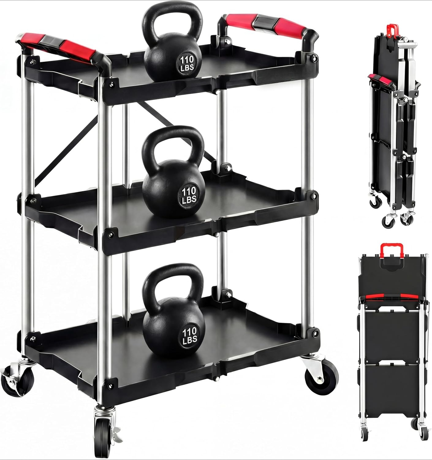 3-stöckiger faltbarer Rollwage – Workshop Tools Trolley Bewertung und Preis