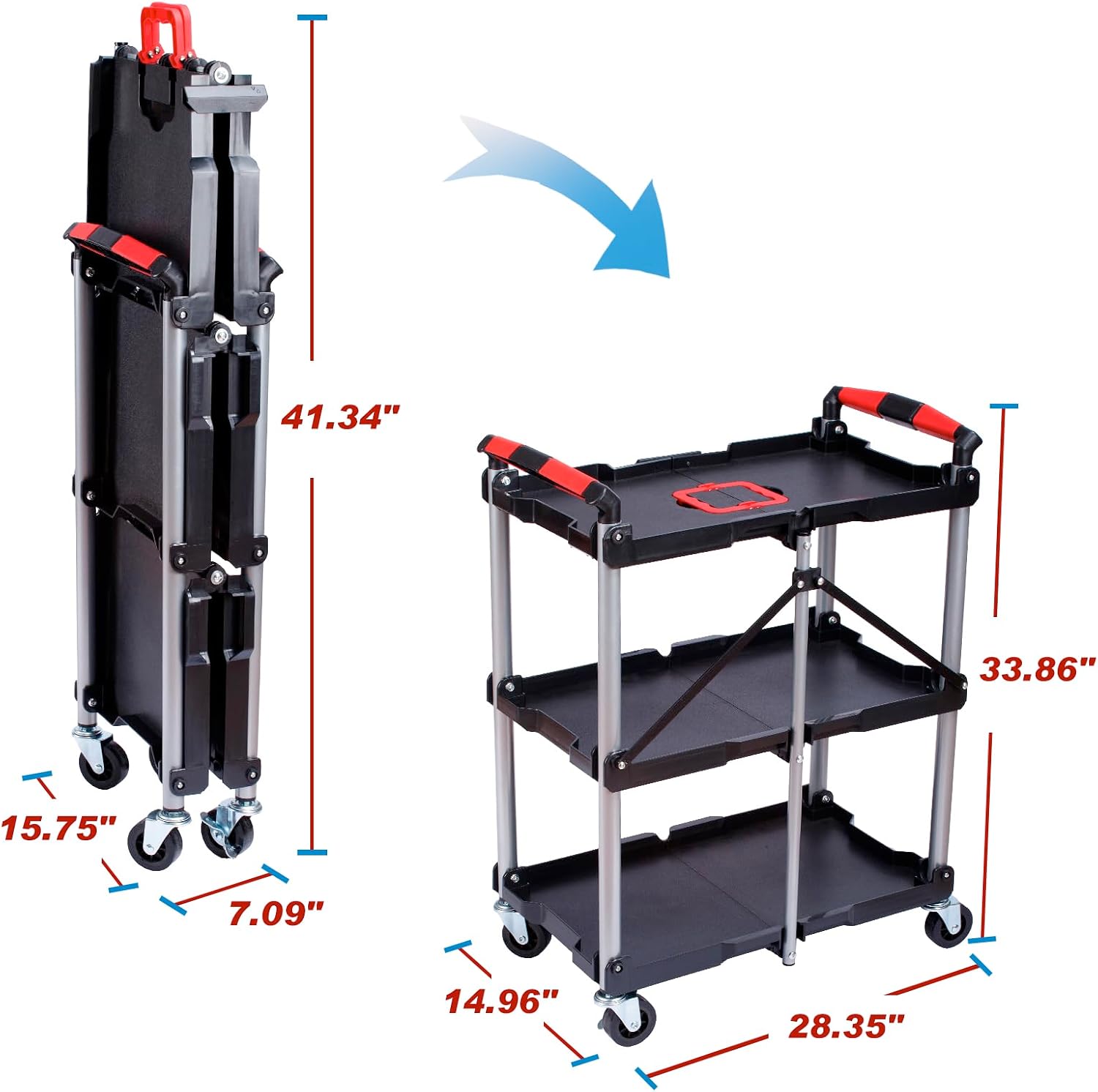 3-stöckiger faltbarer Rollwage – Workshop Tools Trolley Bewertung und Preis