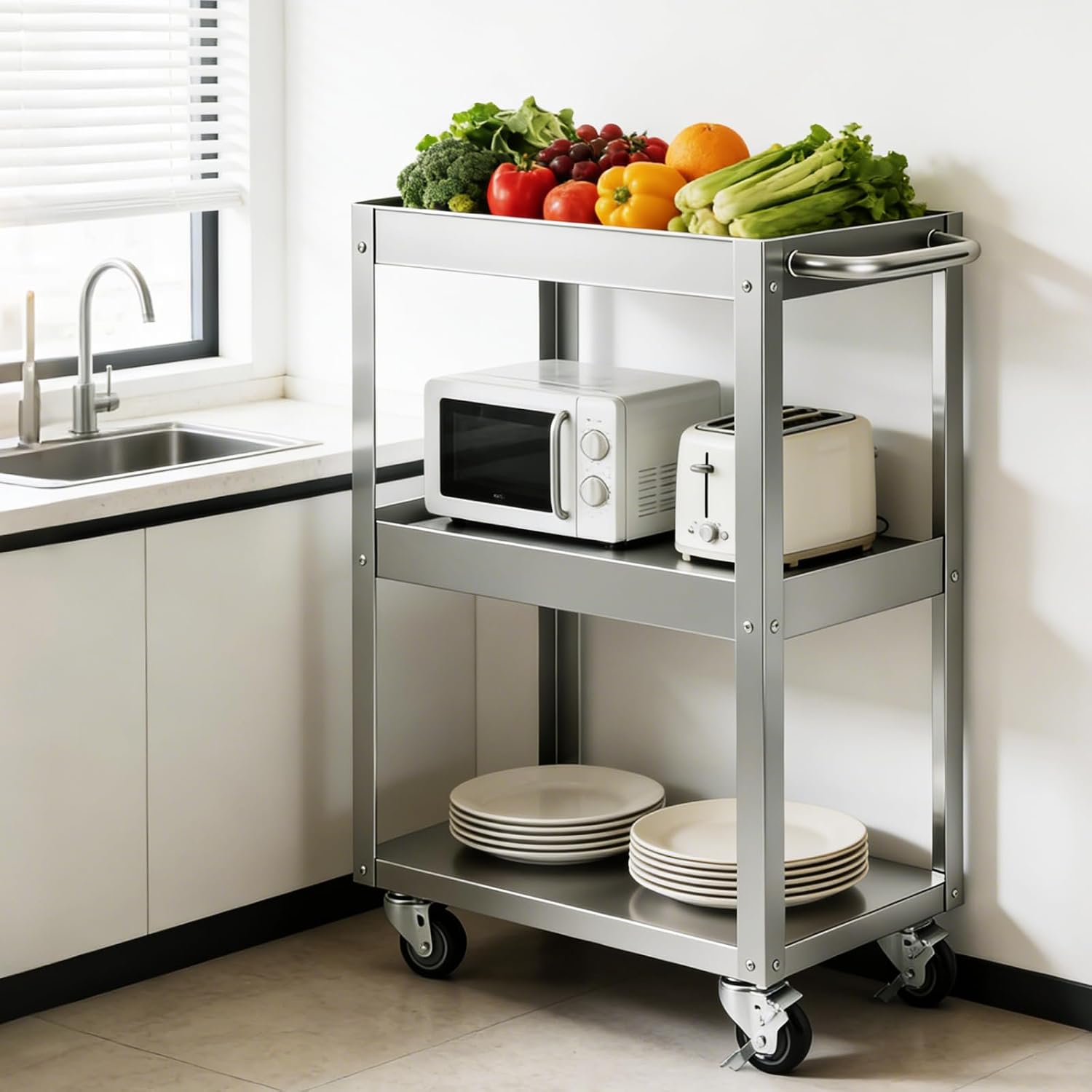 3-stöckiger Edelstahl-Rollwage – Workshop Tools Trolley Bewertung und Preis