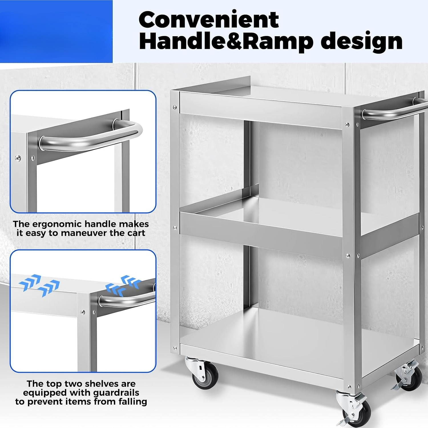 3-stöckiger Edelstahl-Rollwage – Workshop Tools Trolley Bewertung und Preis